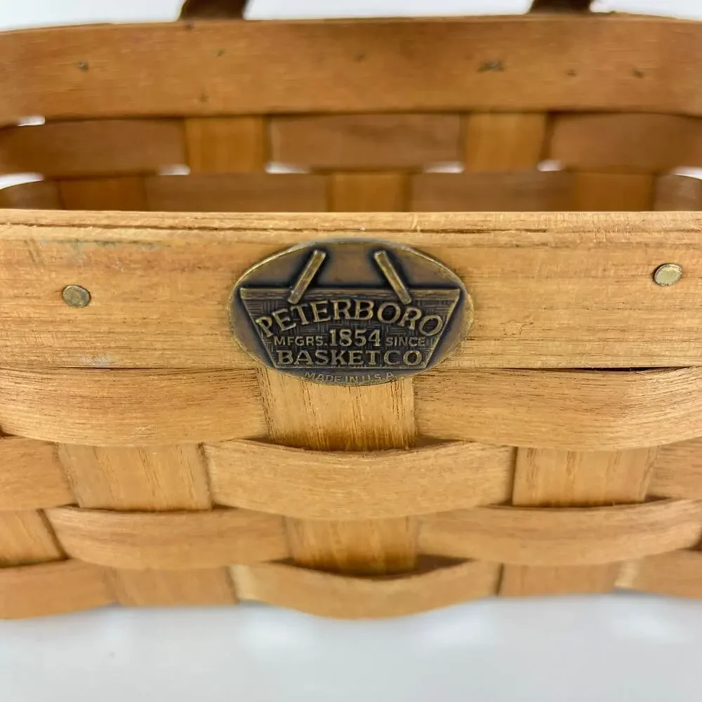 Peterboro Basket Co Small Storage Bicycle Basket with Leather Loop
